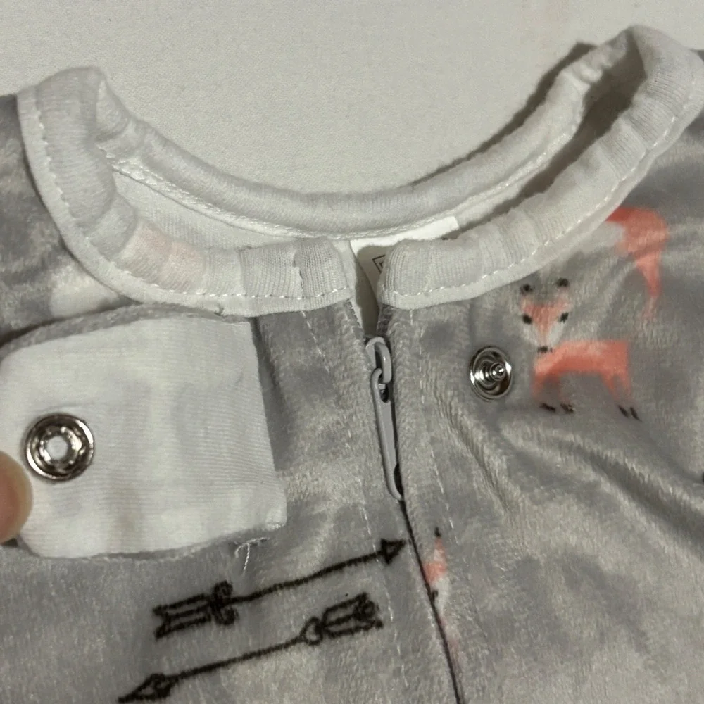 Modern Baby Sleep Sack Kids 0-3M Gray Fox Arrow Plush Wearable Blanket